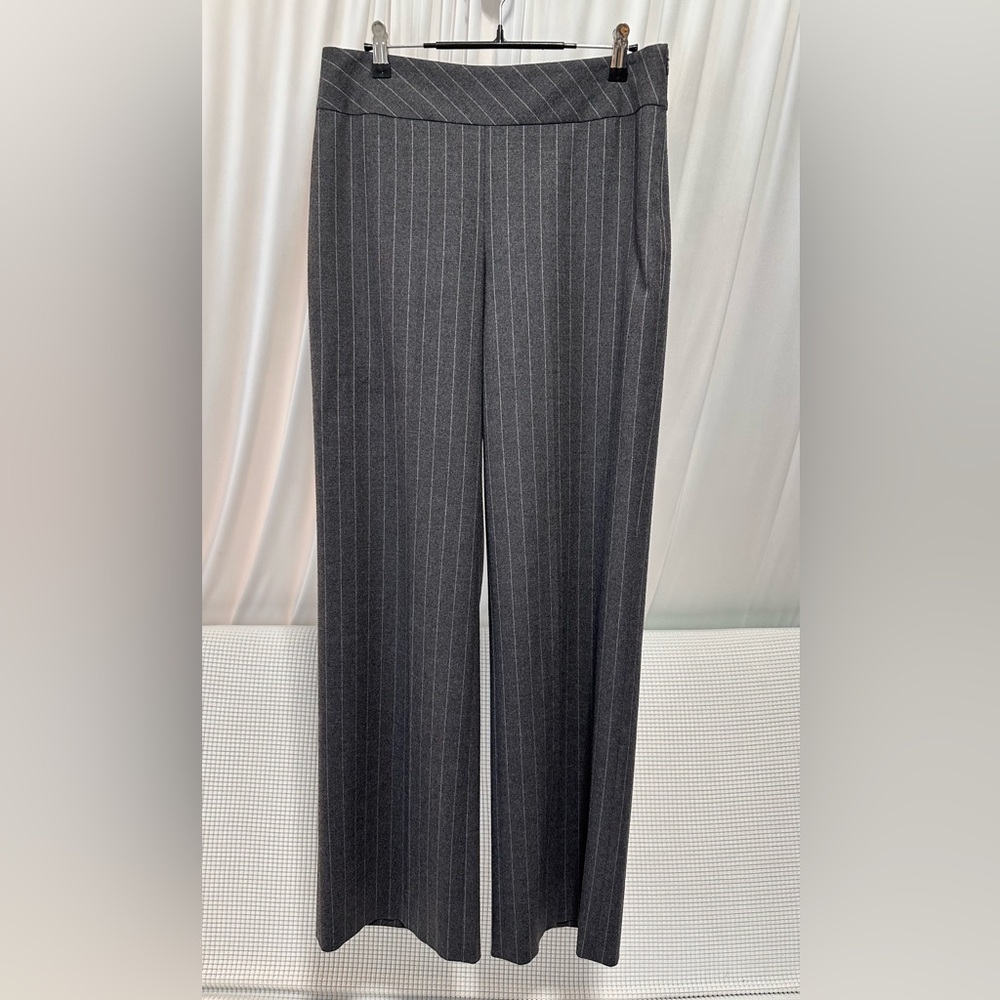 Talbots Wool Blend Stretch Women's Gray Pinstripe Pantsuit